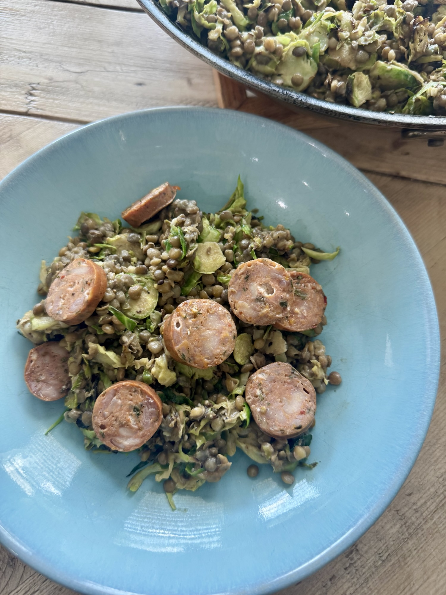 10-Minute Trader Joe’s Lentil Brussels Sprout Sauté