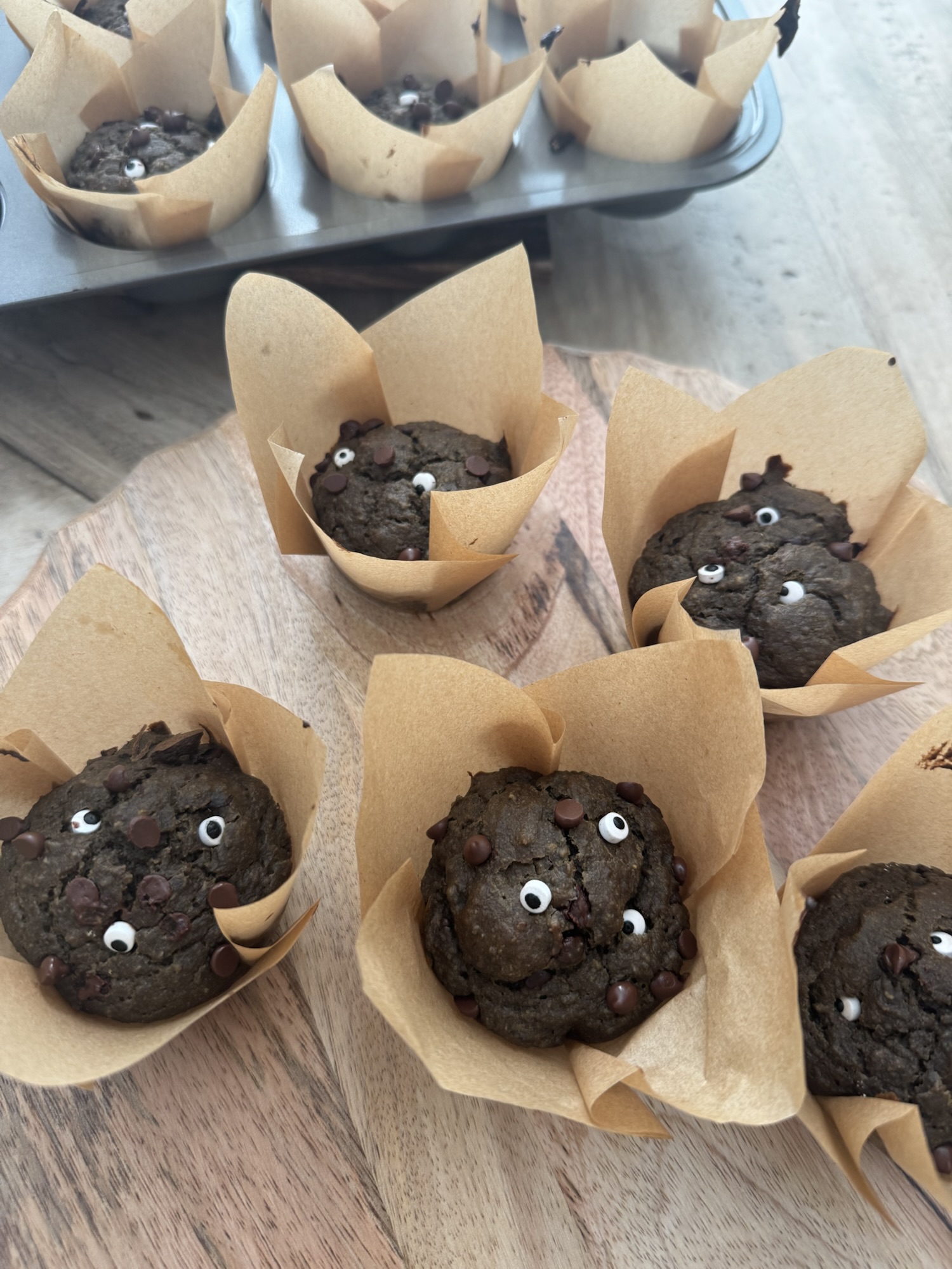 Monster Muffins (Spinach Banana Chia Muffins)