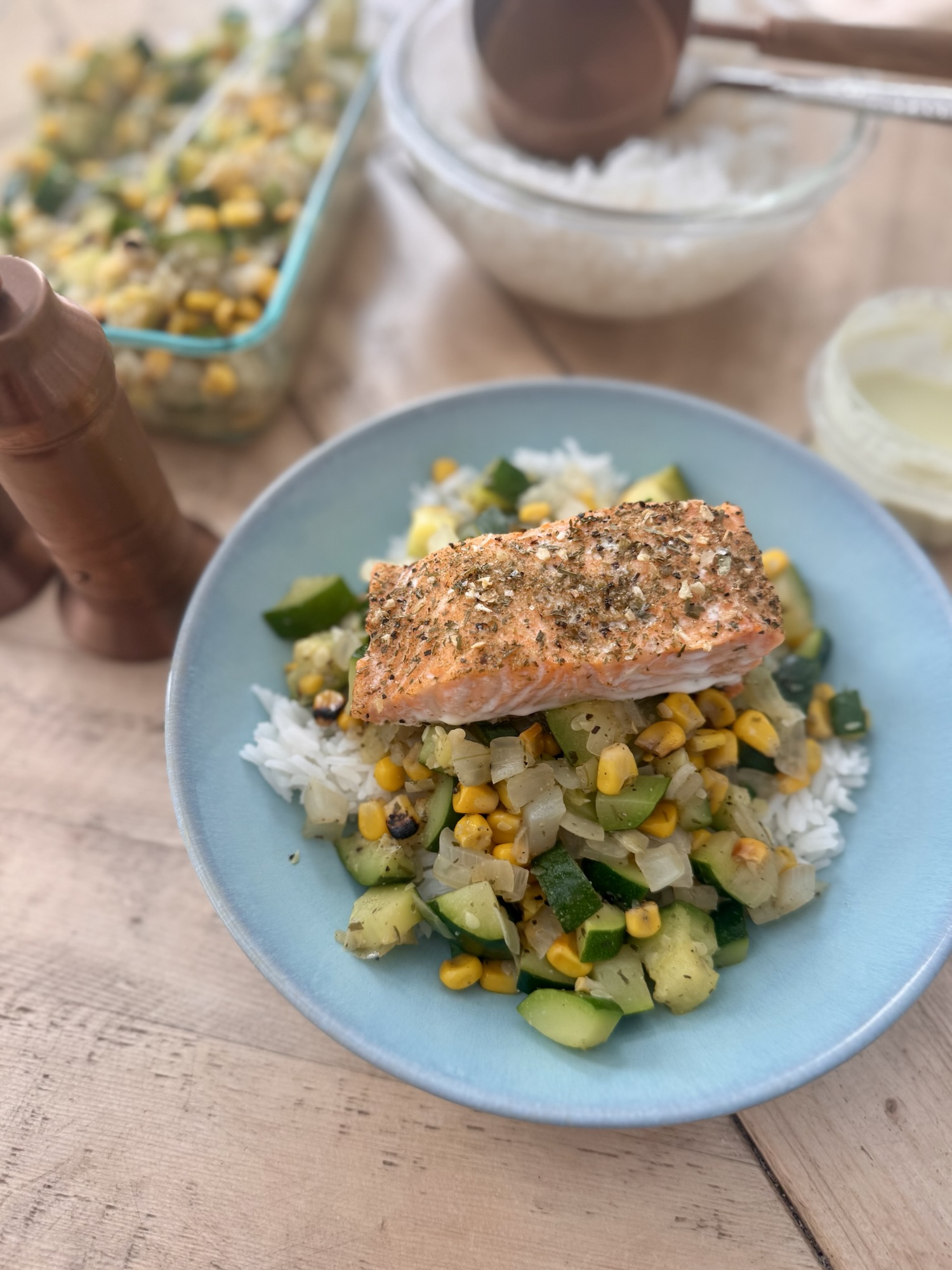 Green Goddess Salmon Bowls